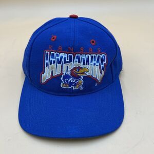 VTG 90s University of Kansas KU Jayhawks Snapback Hat The Game Embroidered Cap